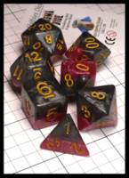 Dice : Dice - Dice Sets - Halfsies magma Dice Smouldering Red and Igneous Black  GKG 218 - JA Collection Feb 2024
